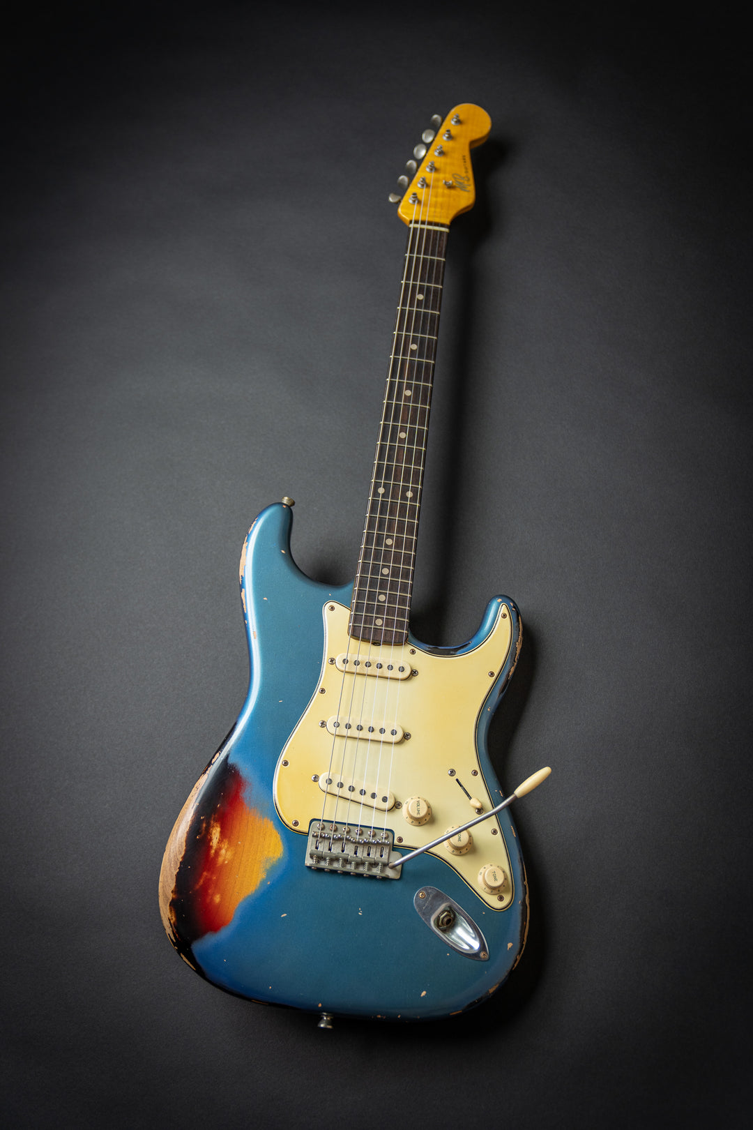 MB Guitars '62-S Lake Placid Blue Over 3 Tone Burst (75086) - Guitar Rebellion