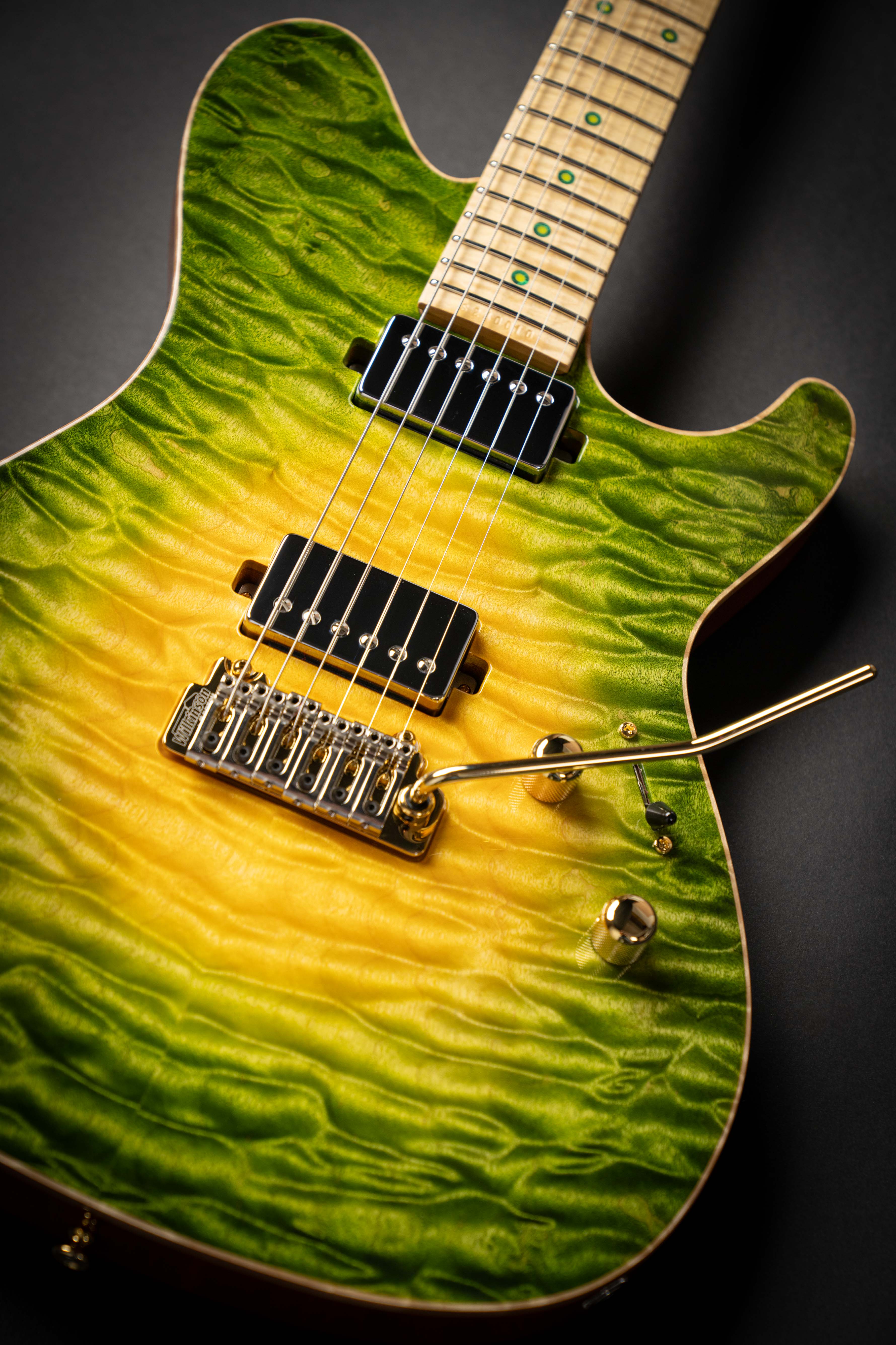 Sugi DS496E 6AQM Sour Green Lemon Burst (S240010) – Guitars Rebellion