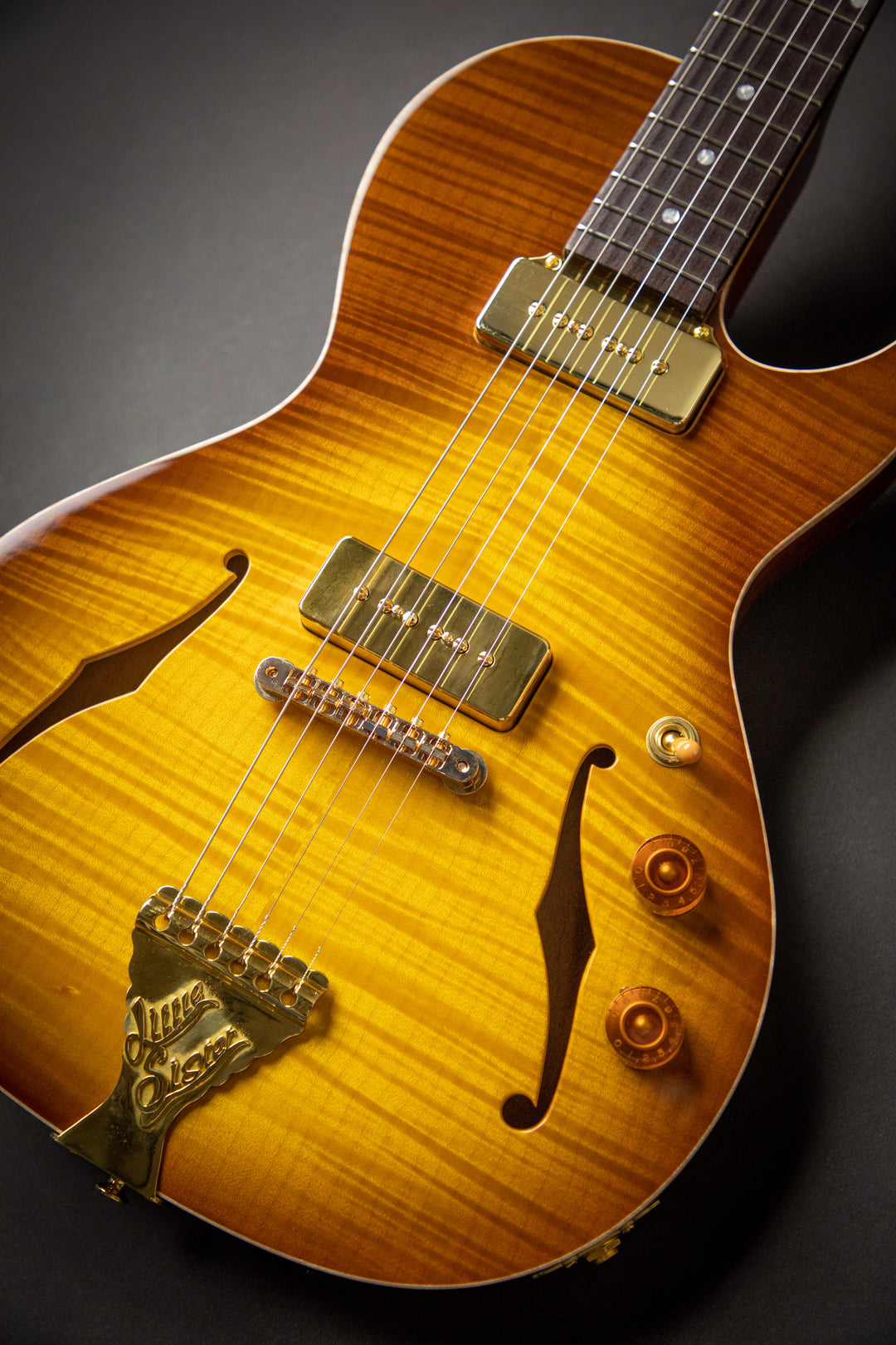 Private Build - Little Sister Honey Burst Cutaway P90 (2001957)