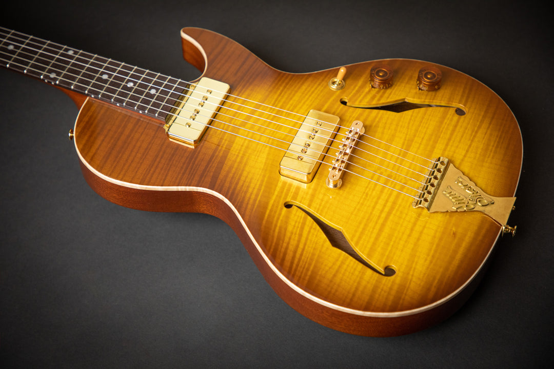 Private Build - Little Sister Honey Burst Cutaway P90 (2001957)