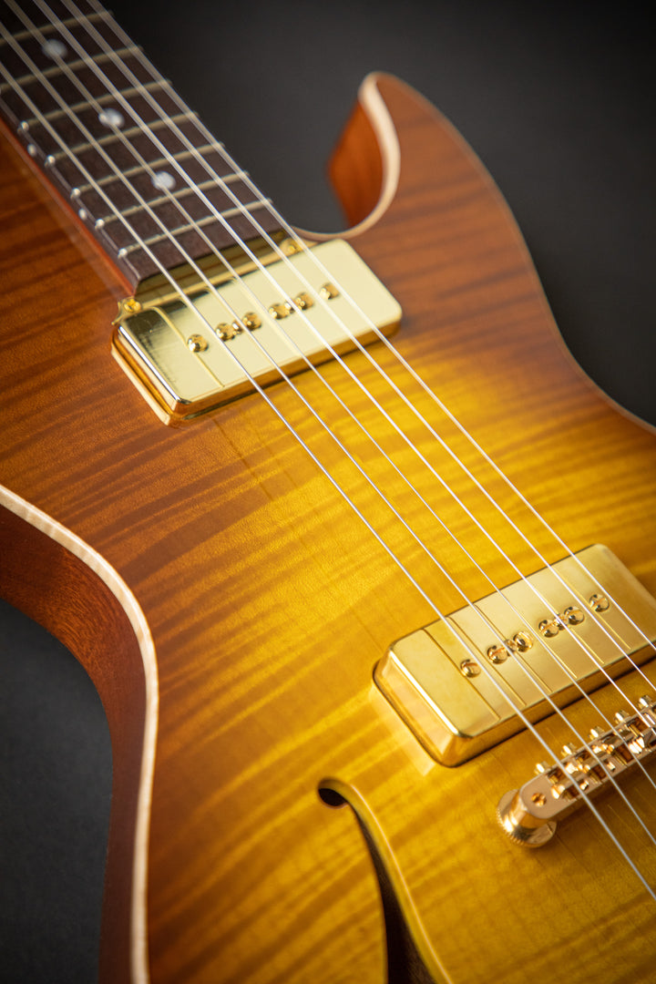 Private Build - Little Sister Honey Burst Cutaway P90 (2001957)