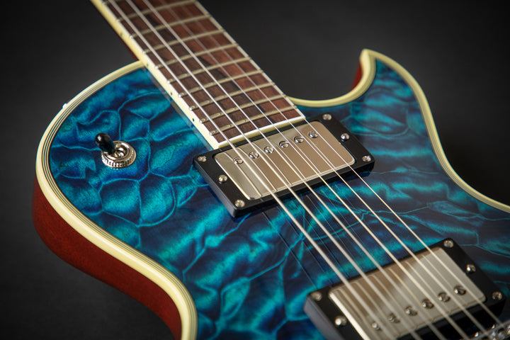 Custom Shop KN - One Of A Kind - Eclipse CTM See-Thru Blue QM