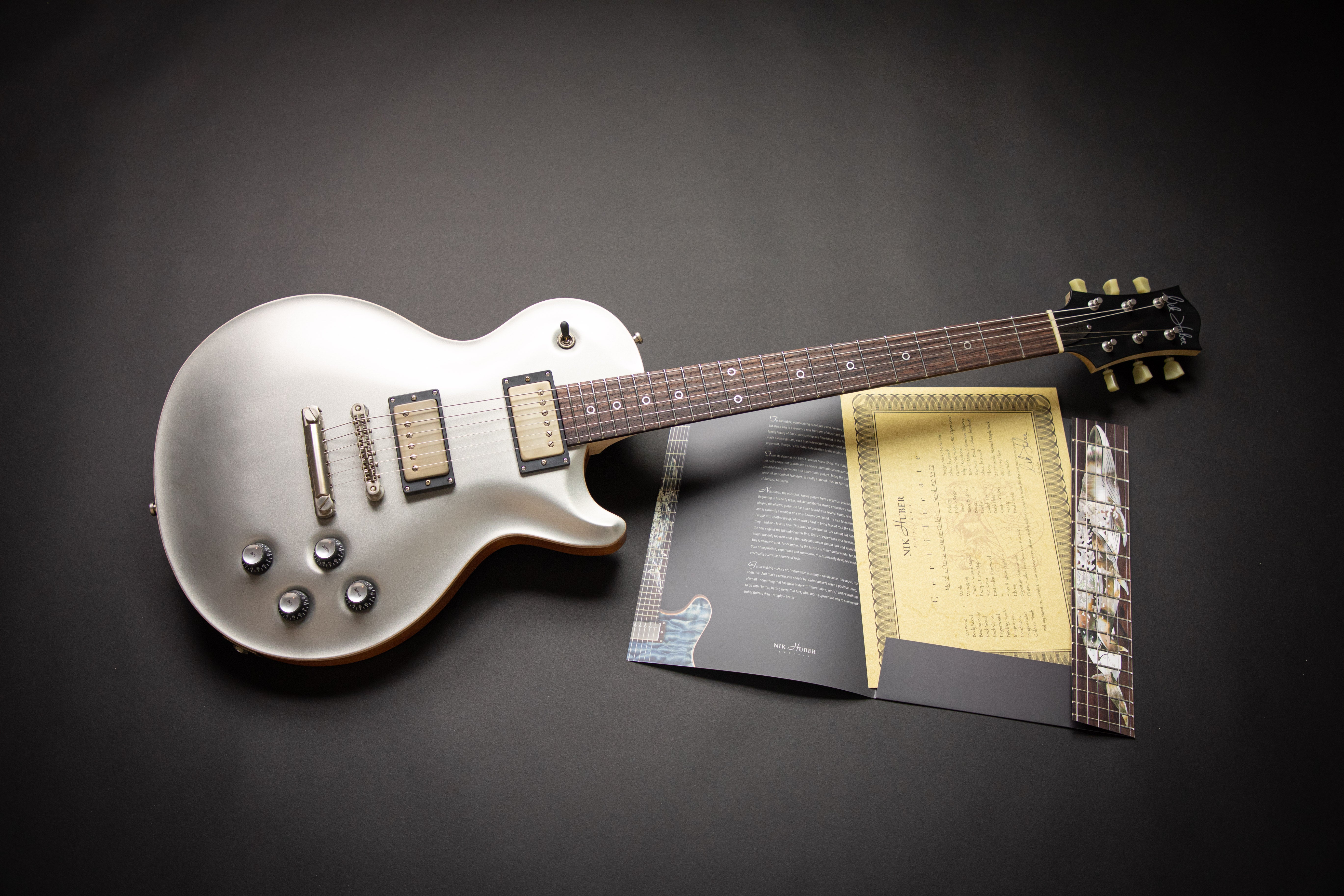 Nik Huber Orca Worn Platinum Silver Exp Curly Maple Neck (03372
